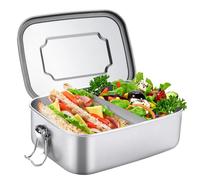 JANUIXCO Lunch Box Inox 1200ml - Boîte Repas avec Compartiment Amovible, Sans BPA, Étanche pour Enfants et Adultes