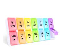 JANUIXCO Pilulier Semainier Matin et Soir - Piluliers Medicaments 7 Jours 2 Compartiments, Démontable, Sans BPA - Pilulier Journalier pour Voyage