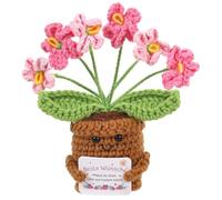 JANUIXCO Porte-bonheur - Fleur crochetée à la main - Petits cadeaux pour femme, maman, petite amie - Cadeau et breloques porte-bonheur pour mère, anniversaire, Noël, fête des mères, anniversaire