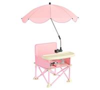 Janurium Chaise rehausseur portable, table de salle à manger, siège rehausseur pliable avec plateau réglable et parasols, siège d'alimentation pour âgés de 6 à 36 ans