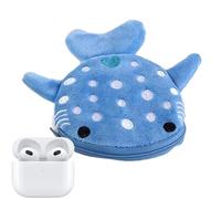 Janurium Porte-Monnaie Shark - Portefeuille pour garçons avec Fermeture éclair | Sac de Rangement pour écouteurs, Requin, Mignon, Motif de Broderie, Dessin animé pour écouteurs, Papier-Monnaie