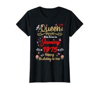 Janvier 1975 Anniversaire A Queen Was Born in 1975 Janvier T-Shirt
