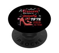 Janvier 1978 Anniversaire This Queen Was Born in Janvier 1978 PopSockets PopGrip Adhésif