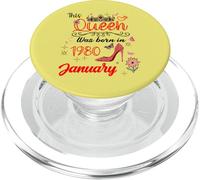 Janvier 1980 Anniversaire This Queen Was Born in Janvier 1980 PopSockets PopGrip pour MagSafe