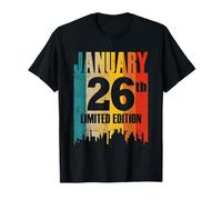 Janvier 26 Édition Limitée Retro Vintage Anniversaire T-Shirt