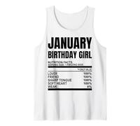 Janvier Birthday Girl Funny Girls Nutrition Facts Cute Girls Débardeur