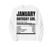Janvier Birthday Girl Funny Girls Nutrition Facts Cute Girls Sweatshirt