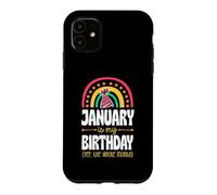 Janvier, C'est Mon Anniversaire, Oui, Tout Le Mois, Boho Rainbow Coque pour iPhone 11