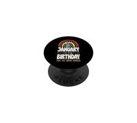 Janvier, C'est Mon Anniversaire, Oui, Tout Le Mois, Boho Rainbow PopSockets PopGrip Adhésif