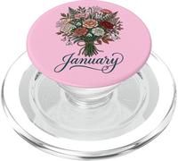 Janvier Naissance Fleur Oeillet Perce-Neige Floral PopSockets PopGrip pour MagSafe