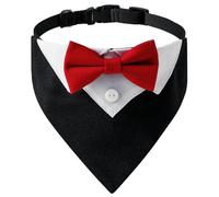 JANXELNOVA Sucado - collier avec nœud papillon for chien, Bandana de smoking réglable, tenue formelle for chiot, Triangle, for mariage, anniversaire, déguisement Cosplay bandana pour chien