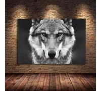 JANXLE Style nordique tête de loup Tableau art photos animaux affiches Tableau sur toile impression chambre décoration de la maison-60x90 cm sans cadre