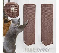 JanYoo Lot de 2 tapis griffoirs pour chat, Accessoire Chat - Protection de meubles en sisal - Tapis de protection pour lit et canapé - 60 x 25 cm (marron foncé)