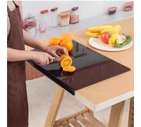 JanYoo - Planche à découper acrylique, planches à découper pour la cuisine, bloc de découpe épais pour légumes, pain, viandes et fruits avec rebord de comptoir, plateau à découper antidérapant, 50x40