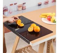 JanYoo - Planche à découper en acrylique, planches à découper pour la cuisine, bloc de découpe épais pour légumes, pain, viandes et fruits avec rebord de comptoir, plateau à découper antidérapant