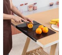 JanYoo - Planche à découper en acrylique, planches à découper pour la cuisine, bloc de découpe épais pour légumes, pain, viandes et fruits avec rebord de comptoir, plateau de découpe antidérapant