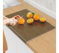 JanYoo Planches à découper en acrylique - 40 x 30 cm - Protection de plan de travail avec bord d'arrêt - Tapis de découpe transparent - Planche à découper antidérapante pour le comptoir de cuisine