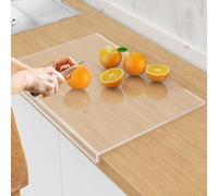 JanYoo Planches à découper en acrylique - 40 x 30 cm - Protection de plan de travail avec bord d'arrêt - Tapis de découpe transparent - Planche à découper antidérapante pour le comptoir de cuisine -