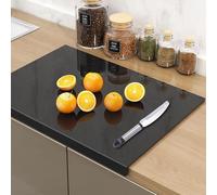 JanYoo Planches à découper en acrylique - 50 x 40 cm - Protection de plan de travail avec bord d'arrêt - Tapis de découpe transparent - Planche à découper antidérapante pour le comptoir de la cuisine