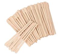 JANYUN 200 Pcs Eyebrow Wax Sticks, Waxing Sticks Applicator, Wood Craft Wax Spatulas for Hair Removal Face Leg Facial Eyebrow Small Sticks or Wood Craft Sticks (With Handle)