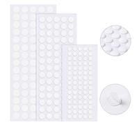 JANYUN Lot de 225 autocollants double face ronds transparents sans trace - Pour mur, bois, plastique, fournitures de Noël (6 mm + 10 mm + 20 mm)