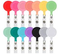 JANYUN Lot de 50 porte-badges rétractables avec clip, couleurs unies variées, pour personnel infirmier, étudiants, médecins, pour accrocher une carte d'identité, un porte-clés