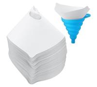 JANYUN - Lot de 75 filtres à peinture jetables en résine pour peinture automobile, filtre à huile, avec un entonnoir en silicone