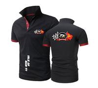 JANZBZSU Polos De Couleur Collision pour Hommes T-Shirt pour I.s.l.e. of M.a.n T..T Graphic T-Shirt D'entraînement À Manches Courtes Doux Vêtements De Sport Légers-HeiS+HongS||XL