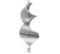 JANZU 1 Pièce Carillon Éolien Décoratif en Spirale en Métal à Suspendre pour L'Extérieur Carillon Éolien en Spirale 3D Argenté Acier Inoxydable