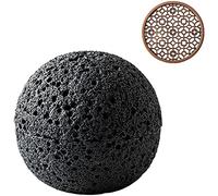 JANZU 1 Set Bol Cuisine Moléculaire Créativité Imitez la Tasse à Fumée Ronde Vaisselle Noire sur Le Feu Pierre Boule Assiette Bol de Cuisine Moléculaire