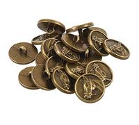 JANZU 20Pcs Boutons en Alliage de Zinc TêTe de Cheval Sculpté Rond Bronze Ton 15Mm (5/8 Pouces) Dia.