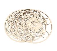 JANZU 3 PièCes/Ensembles d'art Mural de la GéOméTrie SacréE Ensemble d'art Mural en Bois, Art de la GéOméTrie SacréE, Sculpture, DéCorations Murales pour la DéCoration IntéRieure