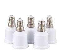 JANZU 5 pcs Adaptateur de Convertisseur de E14 vers E27 de base d'ampoule LED, blanc