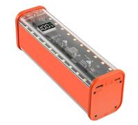 JANZU 8 Emplacements 18650 DIY Power Bank Case Charge Power Bank Case Grande Capacité Affichage Numérique Stockage de Batterie Orange