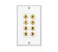 JANZU 8 postes Plaque murale du haut-parleur Plaque murale de cinéma maison Panneau audio pour 4 haut-parleurs