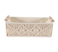 JANZU Boho Panier de Rangement BoîTe de DéCoration Tissé à la Main Organisateur de Comptoir DéCoratif Paniers en Macramé pour Chambre Salon