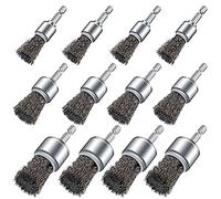 JANZU Lot de 12 brosses à fil pour perceuse, brosses de coupe de roue de fil pour enlever l'oxyde de surface de peinture de perceuse et petits espaces