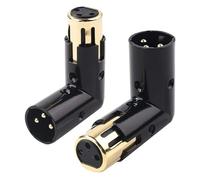 JANZU Lot de 2 adaptateurs audio mâles vers femelles à angle droit XLR pour câble de microphone XLR (adaptateur XLR 90 degrés)