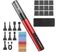JANZU Ponceuse de Détail Alternative, Stylo de Ponçage à Chargement USB, Papier de Verre Coloré Sans et Auto-Adhésif Réglable à 3 Vitesses