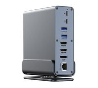 JANZU Station d'accueil USB-C 15 en 1 Hub Vertical 4K HD avec Triple Moniteur, RJ45 1000M, USB 3.0/2.0, PD 3.0, SD/TF pour Ordinateur Portable