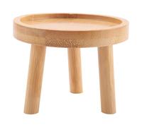 JANZU Support pour plantes en bois, support pour pots, tabouret haut, tabouret haut, balcon, succulent, étagère ronde pour fleurs d'intérieur et d'extérieur