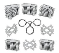 JAOGAUS Lot de 43 rails de chemin de fer de ville - 40 courbes + 3 joints - Pour blocs de construction - Cadeaux - Kit d'extension