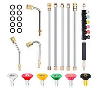 JAOGAUS Rallonge de Lance Nettoyeur Haute Pression, 4000PSI Barres d'Extension pour Nettoyeur Haute Pression avec Embouts de Buse de Pulvérisation et Tige Incurvée 30°, 90°, 120°, Outils Nettoyage