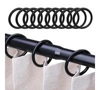 JAONLD 100 Pièces Anneaux Rideaux Douche Crochet,Diamètre Intérieur 4 * 0.5 cm Le Plastique Dur ne Rouille Pas,Forme O Anneaux Rideaux Douche pour Rideau de Porte,Rideau de FenêTre(Noir)