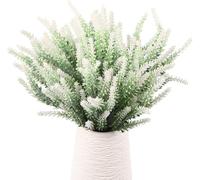 JAONLD 12 Pièces Bouquets de Fleurs de Lavande Artificielles, 36 cm Bouquet de Lavande, Lavandes Artificielles, pour Table de Mariage, Terrasse de Jardin et Décoration de la Maison (Blanc)