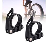 JAONLD 2 Pièces Colliers de Selle pour Vélo 31,8 mm Antivol Selle Velo Libération Rapide Selle de Vélo Pince, Poids 36g Convient pour une Utilisation sur les Vélos de Montagne et de Route (Noir)