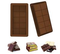 JAONLD 2 Pièces Moule Chocolat Silicone Peut Contenir 10 Barres de Chocolat Moules à Pâtisserie,Carré Vert Foncé Moule Bonbon pour les Bonbons,les Gelées,les Chocolats Carré,DIY Gâteau,Glace,Pudding