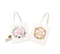 JAONLD 2 Pièces Tote Bag Sac Tissu Personnalisable,26 * 33 cm Sacs en Tissu D'épicerie Réutilisables et Légers,Sac en Toile Mariées et aux Demoiselles D'Honneur,Sac Coton(TeamBride Rose, Orange)