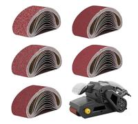 JAONLD 20 Pièces Bande Ponceuse Papier Abrasif pour Ponceuse Bande Abrasive 4 de Chacun de 80, 120, 150, 240 et 400 Convient pour le Meulage, L'affûtage et L'élimination de la Rouille (75×457mm)