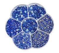 JAONLD 2500 Pcs Hotfix Hot Fix Perles à Strass 7 Tailles 1,5-4,8 mm Strass Thermocollant pour Vetement Hotfix Thermocollant pour Vêtements, Chaussures, Cadeaux Artisanaux DIY (Bleu)